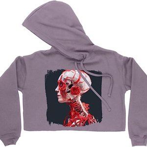 Creepy Designs Women's Cropped Fleece Hoodie - Cool Cropped Hoodie for Women - G
